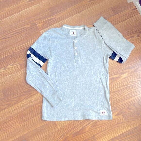Abercrombie & Fitch Shirt Mens Small Gray Henley 92 Athletic Knit Long Sleeve - Picture 1 of 9